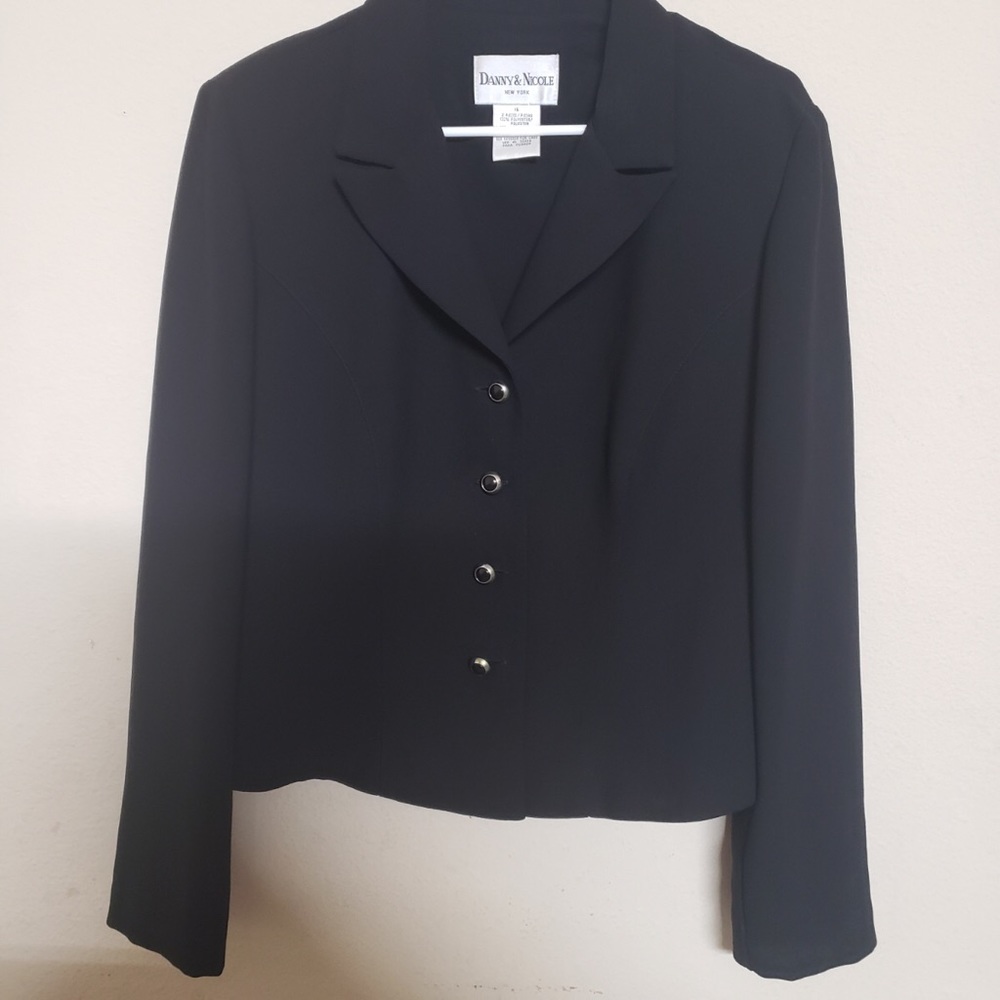 2/$17 Danny & Nicole Black Tie Up Blazer Size 16